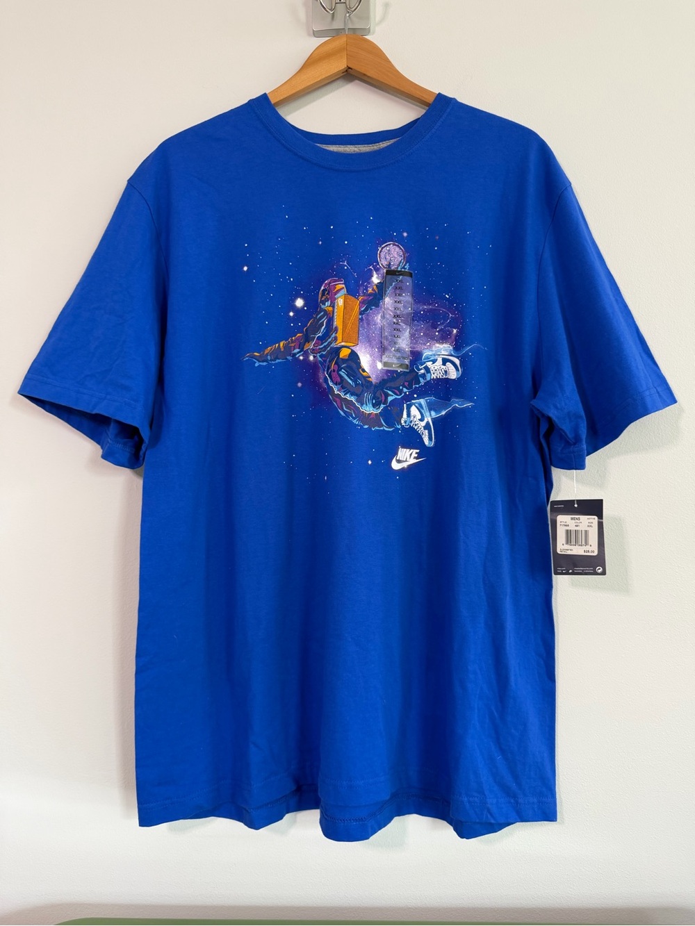 Nike Spaceman Astronaut Dunk Bright Blue AF1  Men’s Graphic Tee Size XXL
